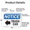 Signmission Trash Can (Left Arrow), 14 in W x Rectangle, Aluminum OS-2PACK-NS-A-1014-L-18723 - alternate 3